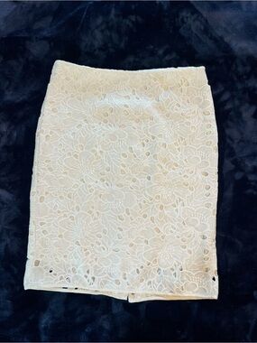 Banana Republic White Lace Pencil Skirt